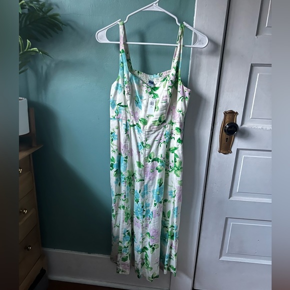 NWT Old Navy Linen Fit and Flare Floral Dress - Picture 3 of 7